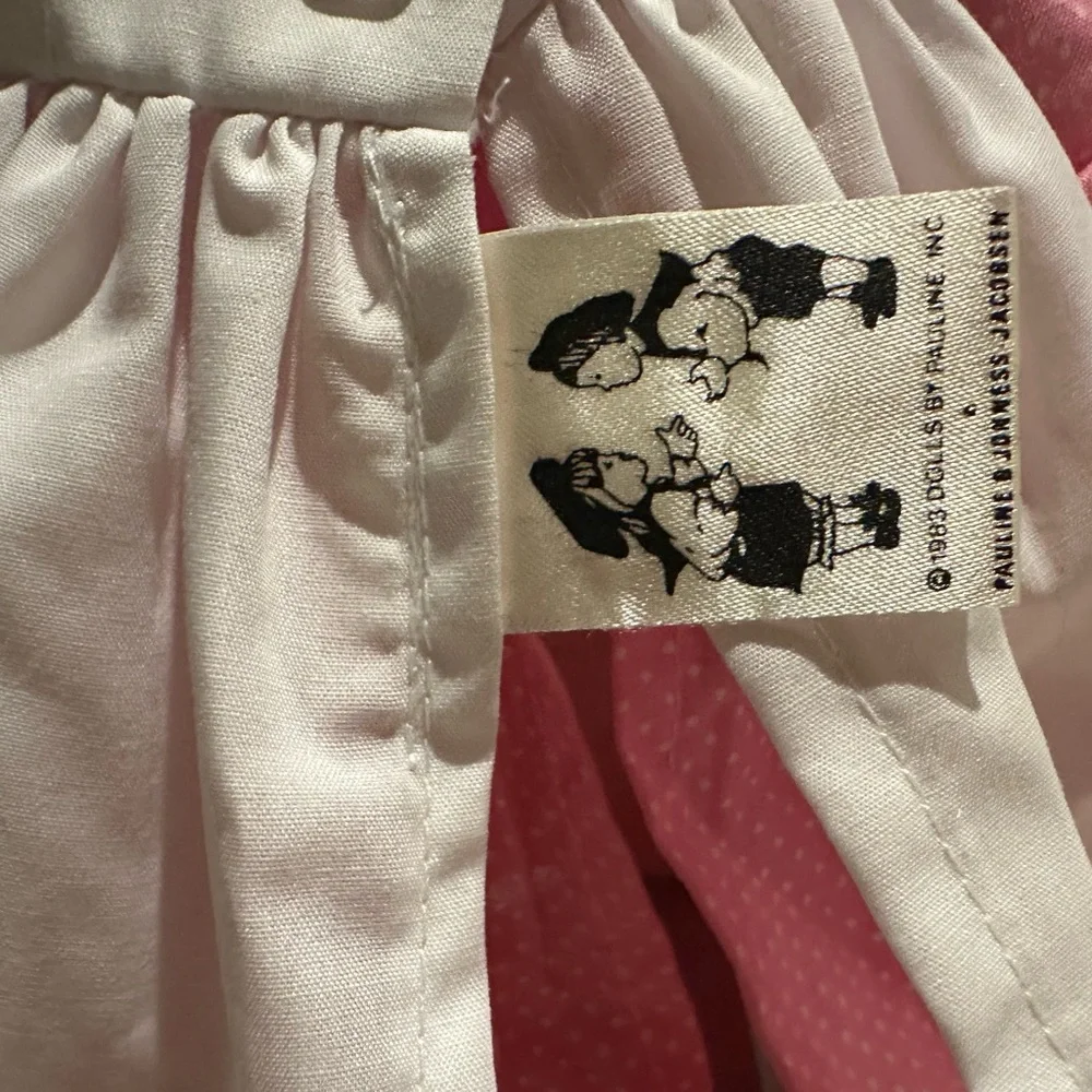 VINTAGE 1983‎ DOLL BY PAULINE BJONNESS JACOBSEN PINK DRESS PINAFORE 19” LYNN